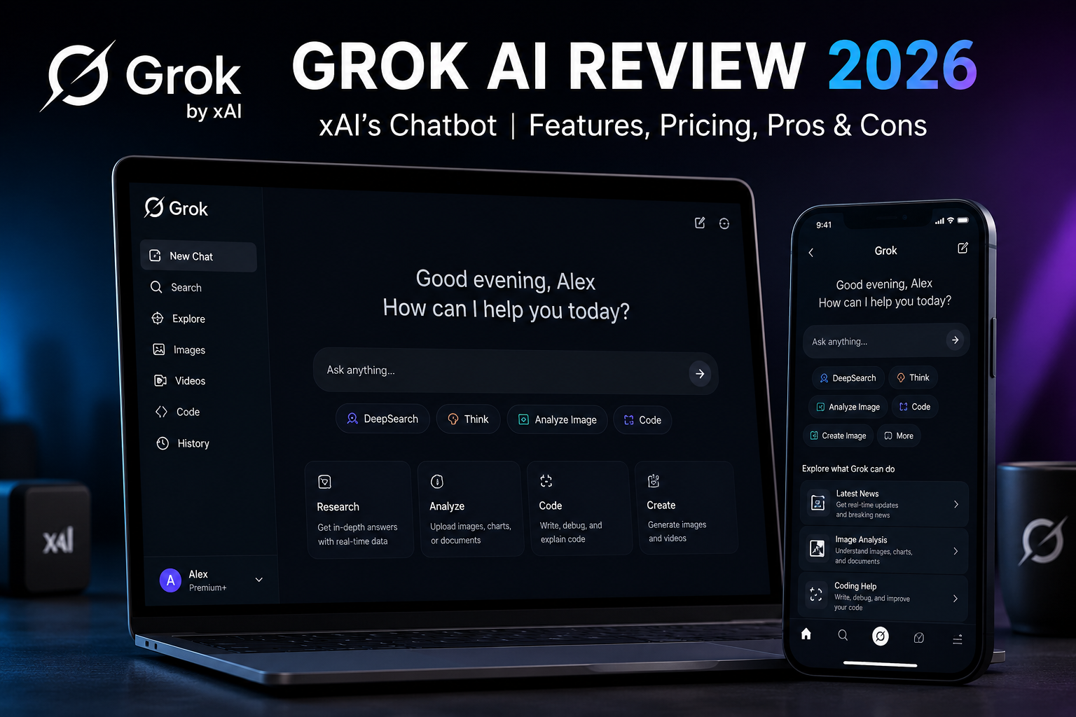 Grok AI Review 2026 – xAI chatbot interface and features
